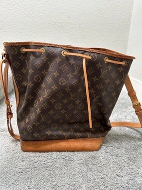 Louis Vuitton Monogram Canvas Drawstring Crossbody in Brown and Tan